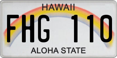 HI license plate FHG110