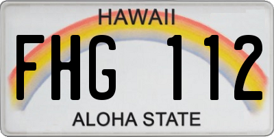HI license plate FHG112