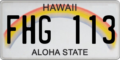 HI license plate FHG113