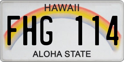 HI license plate FHG114