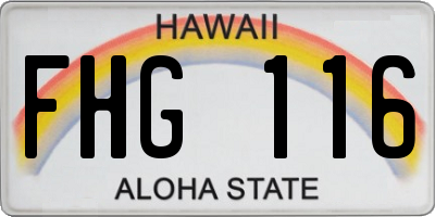 HI license plate FHG116