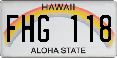 HI license plate FHG118