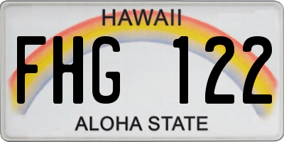 HI license plate FHG122