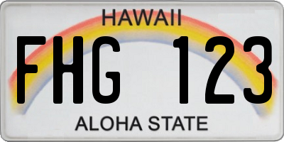 HI license plate FHG123
