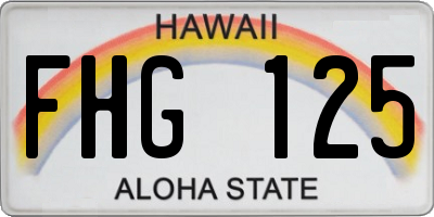 HI license plate FHG125