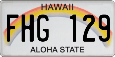 HI license plate FHG129