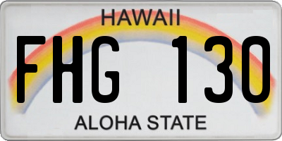 HI license plate FHG130