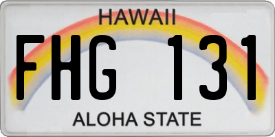 HI license plate FHG131