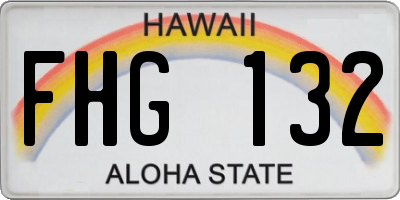 HI license plate FHG132