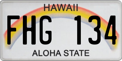 HI license plate FHG134