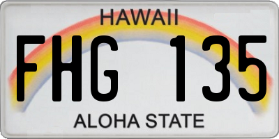 HI license plate FHG135