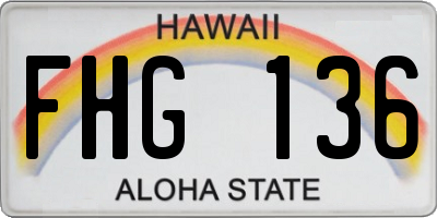 HI license plate FHG136