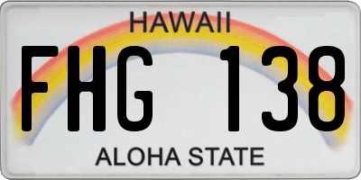 HI license plate FHG138