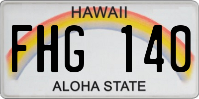 HI license plate FHG140