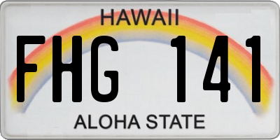 HI license plate FHG141