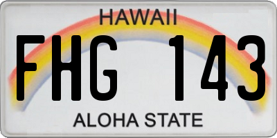 HI license plate FHG143