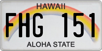 HI license plate FHG151