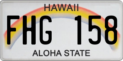 HI license plate FHG158