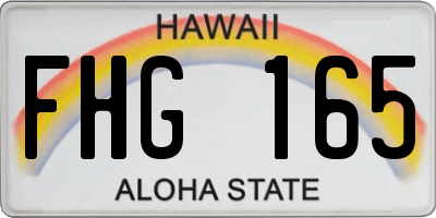 HI license plate FHG165