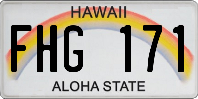HI license plate FHG171