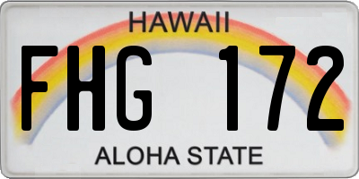 HI license plate FHG172