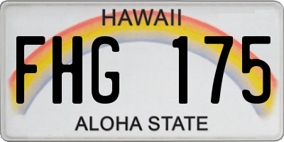 HI license plate FHG175