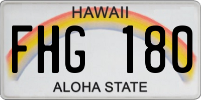 HI license plate FHG180