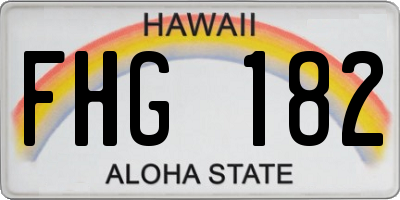HI license plate FHG182