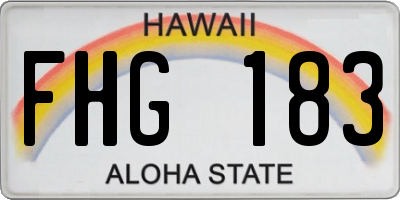 HI license plate FHG183