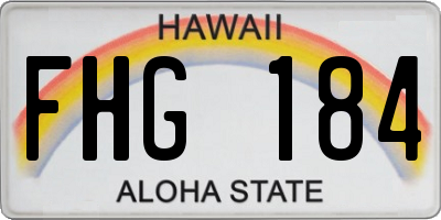 HI license plate FHG184