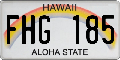 HI license plate FHG185