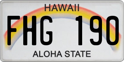 HI license plate FHG190