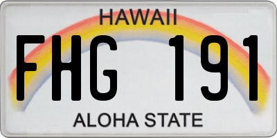 HI license plate FHG191