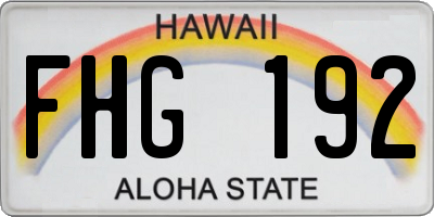 HI license plate FHG192