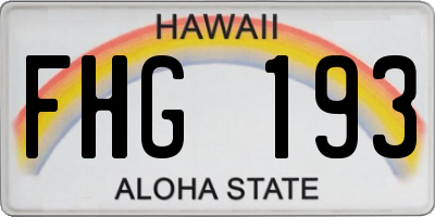 HI license plate FHG193