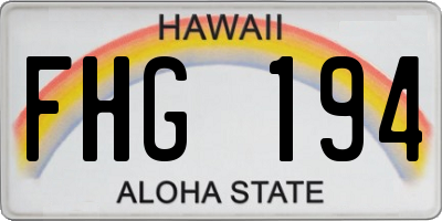 HI license plate FHG194