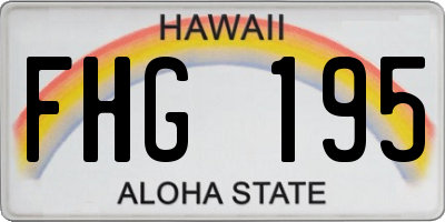 HI license plate FHG195