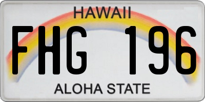 HI license plate FHG196