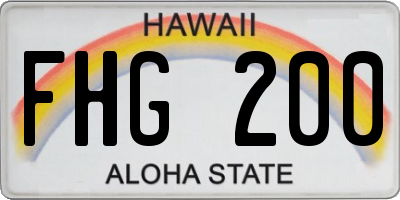 HI license plate FHG200