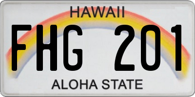 HI license plate FHG201
