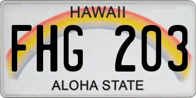 HI license plate FHG203