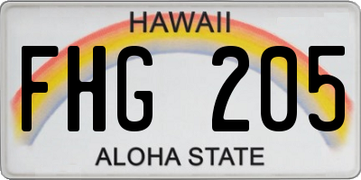 HI license plate FHG205