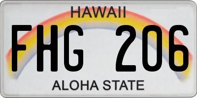 HI license plate FHG206