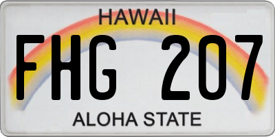 HI license plate FHG207