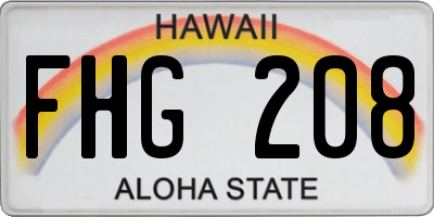 HI license plate FHG208