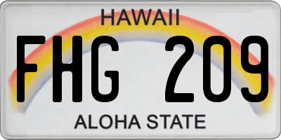 HI license plate FHG209