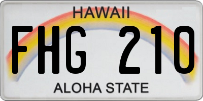 HI license plate FHG210