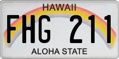 HI license plate FHG211