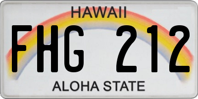 HI license plate FHG212