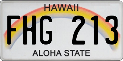 HI license plate FHG213